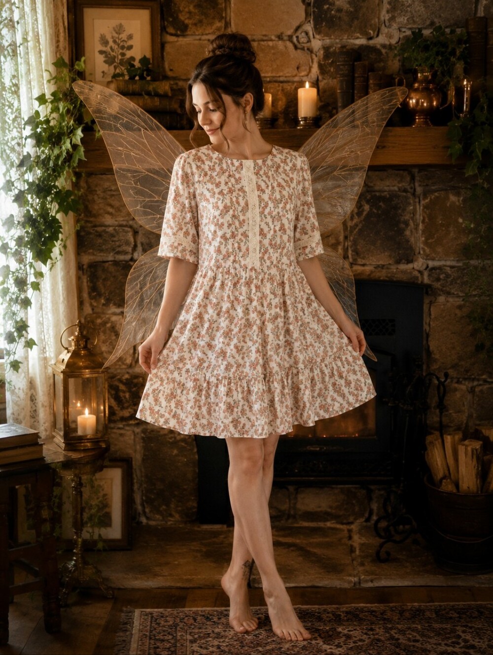 Fairy Fashion 🧵🧚‍♀️ JOE FRESH Floral White & Pink Mini Dress sz M